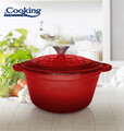 Cratita cu capac Red Line, Cooking by Heinner, 20x10 cm, 2.4 L, fonta/inox, rosu