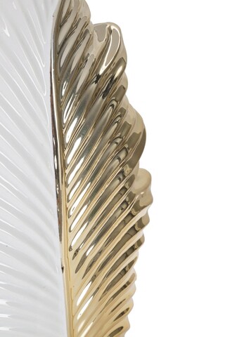 Lampa de masa, Glam Leaf, Mauro Ferretti, 1 x E27, 40W, 30 x 30 x 47.5 cm, ceramica/fier/textil, alb/auriu
