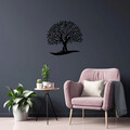 Decoratiune de perete, Monumental Tree 21, Metal, Dimensiune: 66 x 64 cm, Negru