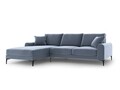 Coltar stanga, Madara, Mazzini Sofas, 5 locuri, 254x182x90 cm, catifea, albastru deschis