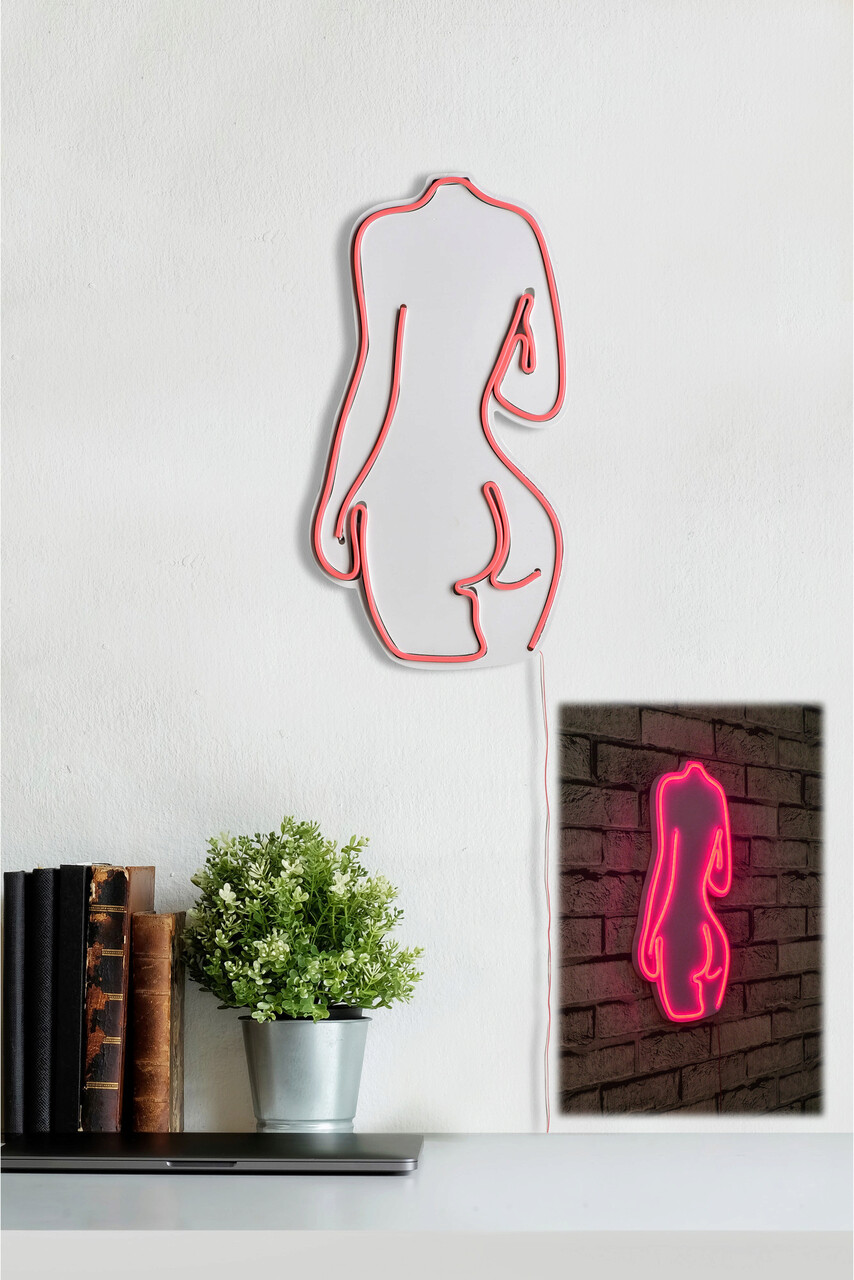 Decoratiune luminoasa LED, Sexy Woman, Benzi flexibile de neon, DC 12 V, Roz - 1 | YEO