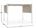 Pavilion pentru gadina Slide Gazebo, Bizzotto, 300 x 300 cm, otel/poliester/poliamida, alb/grej