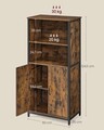 Biblioteca / Dulap bucatarie Industrial Vasagle, 60x35x125 cm, PAL/otel, maro rustic