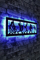 Decoratiune luminoasa LED, Music Band, MDF, 60 LED-uri, Albastru