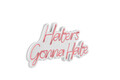 Decoratiune luminoasa LED, Haters Gonna Hate, Benzi flexibile de neon, DC 12 V, Roz