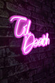 Decoratiune luminoasa LED, Til Death, Benzi flexibile de neon, DC 12 V, Roz