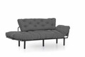 Canapea extensibila Nitta Triple, Futon, 3 locuri, 225x70 cm, metal, gri