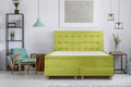 Pat matrimonial, Stockholm, Buttons E, 160x200 cm, saltea tip Pocket, topper memory, Verde