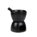 Set servire fondue Tolga, Homla, 12x14 cm, ceramica, negru