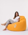 Fotoliu puf, Bean Bag, Ferndale Premium XXL, 115 x 130 cm, poliester impermeabil, galben