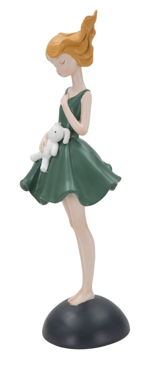 Decoratiune Dolly With Rabbit, Mauro Ferretti, 11.5x10x33.5 cm, polirasina, verde - 1 | YEO