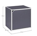 Raft modular cu usa, Composite Cube, Bizzotto, 35x29.5x35 cm, MDF laminat, gri