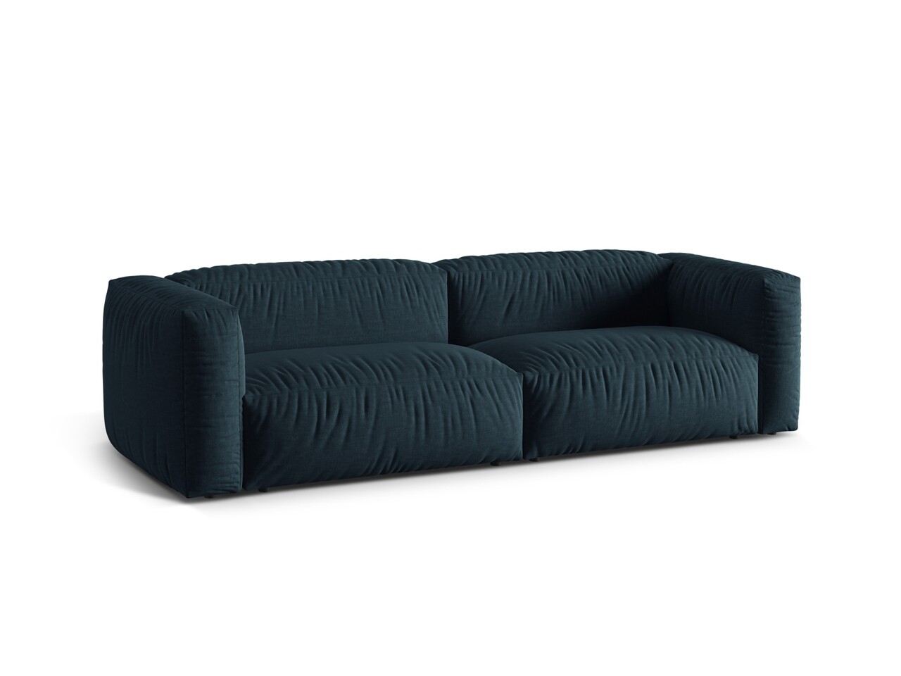 Canapea modulara 3 locuri, Martina-169, Micadoni Home, 240x106x75 cm, tesatura structurata catifelata, albastru jeans - 1 | YEO