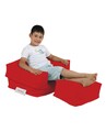 Set fotoliu si taburet pentru copii, Bean Bag, Ferndale, 65x50x40 cm, poliester impermeabil, rosu