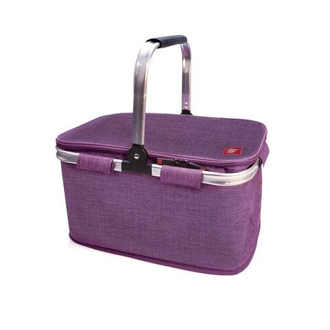 Cos frigorific termoizolant pentru picnic Iris Barcelona, 43x24x27 cm, poliester, mov marmorat