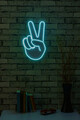 Decoratiune luminoasa LED, Victory Sign, Benzi flexibile de neon, DC 12 V, Albastru