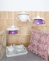 Lustra Tea time Triple Crazy, Deco Republic, E27, 1x60W, ceramica, ceainic + cesti, alb/mov