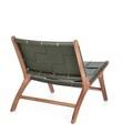 Scaun Joanna, Bizzotto, 65 x 79 x 69 cm, lemn de tec/piele naturala, verde