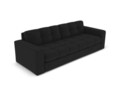 Canapea 3 locuri, Justin, Micadoni Home, BL, 202x90x72 cm, poliester, negru