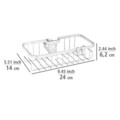 Suport pentru accesorii dus, Wenko, Shower Rod Caddy Floresta, 24 x 14 x 6.2 cm, metal/plastic, gri