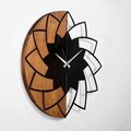 Ceas de perete, Wooden Clock, Lemn/metal, ø56 cm, Nuc / Negru