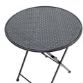 Set mobilier de gradina 3 piese Walen, Pakoworld, masa cu 2 scaune, 60x60x70 cm, metal, negru