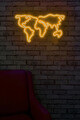 Decoratiune luminoasa LED, World Map, Benzi flexibile de neon, DC 12 V, Galben