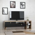 Comoda TV Parion, Inarch, 150x35x47 cm, natural/negru