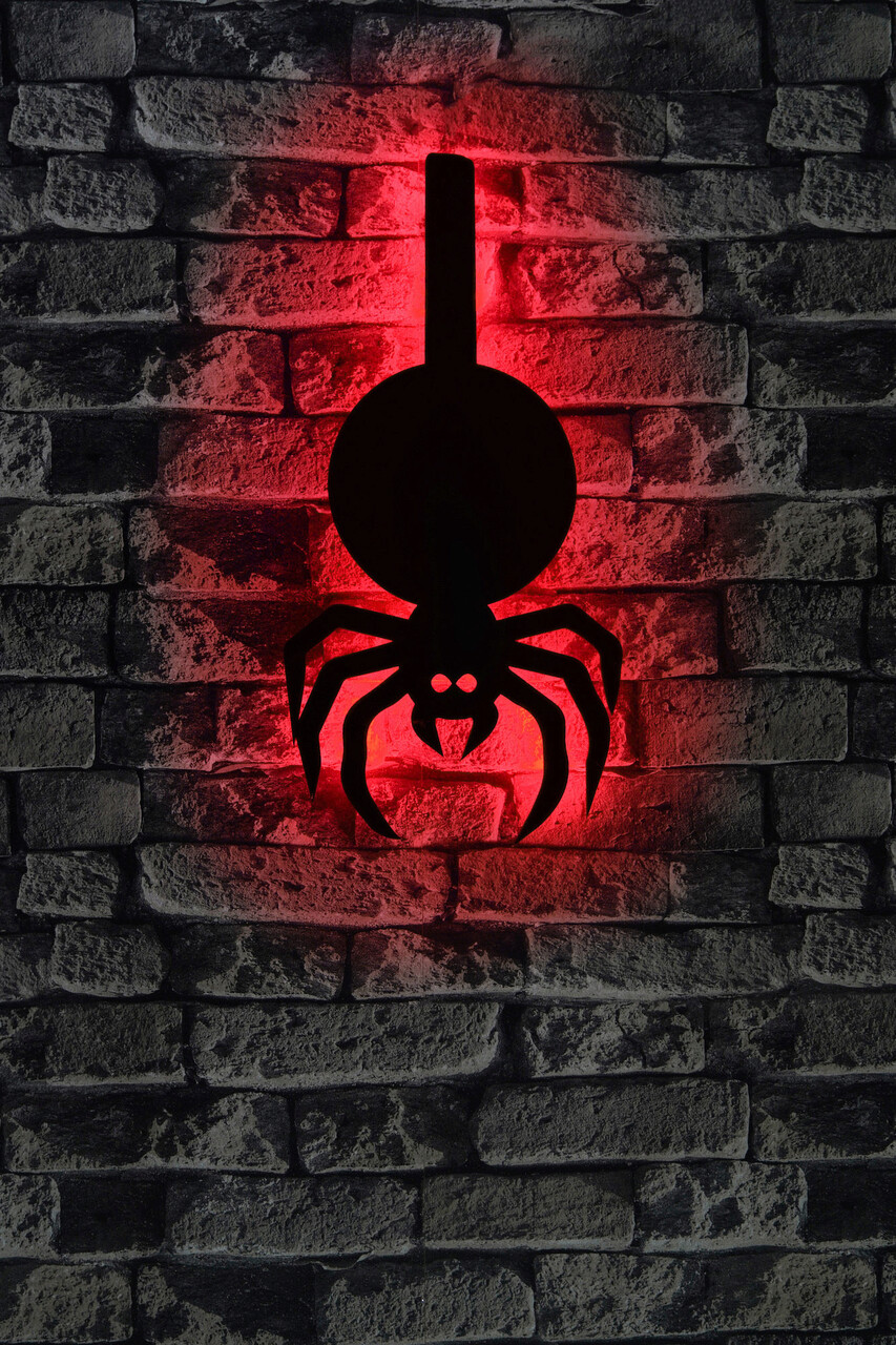 Decoratiune luminoasa LED, Spider, MDF, 60 LED-uri, Rosu - 1 | YEO