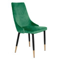 Scaun Logan, Homla, 44x44x92 cm, metal/catifea din poliester, verde