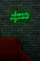 Decoratiune luminoasa LED, Where Is My Mind, Benzi flexibile de neon, DC 12 V, Verde