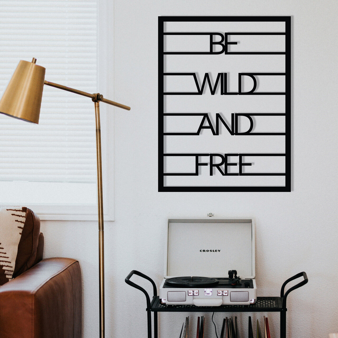 Decoratiune de perete, Be Wild And Free, metal, 40 x 52 cm, negru - 2 | YEO