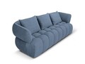 Canapea 3 locuri, Reese-192, Micadoni Home, 256x100x84 cm, catifea structurata, albastru jeans