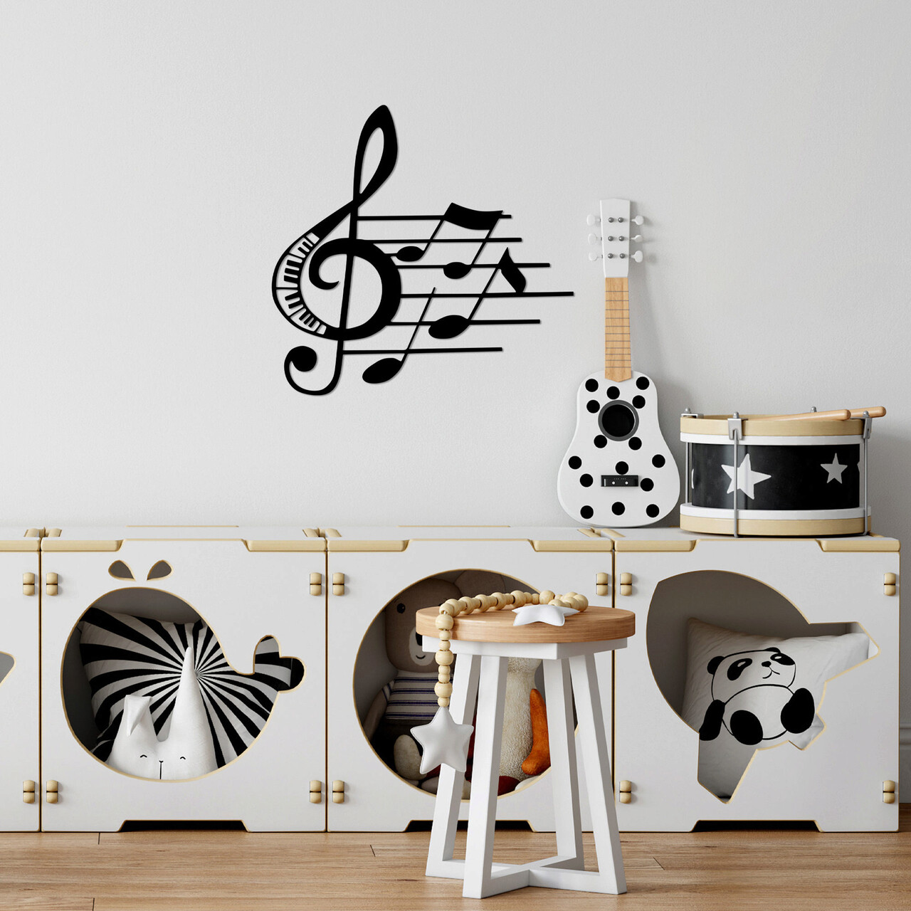 Decoratiune de perete, Fast Music, Metal, Dimensiune: 70 x 66 cm, Negru - 2 | YEO