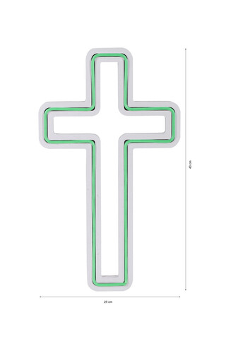 Decoratiune luminoasa LED, Cross Sign, Benzi flexibile de neon, DC 12 V, Verde