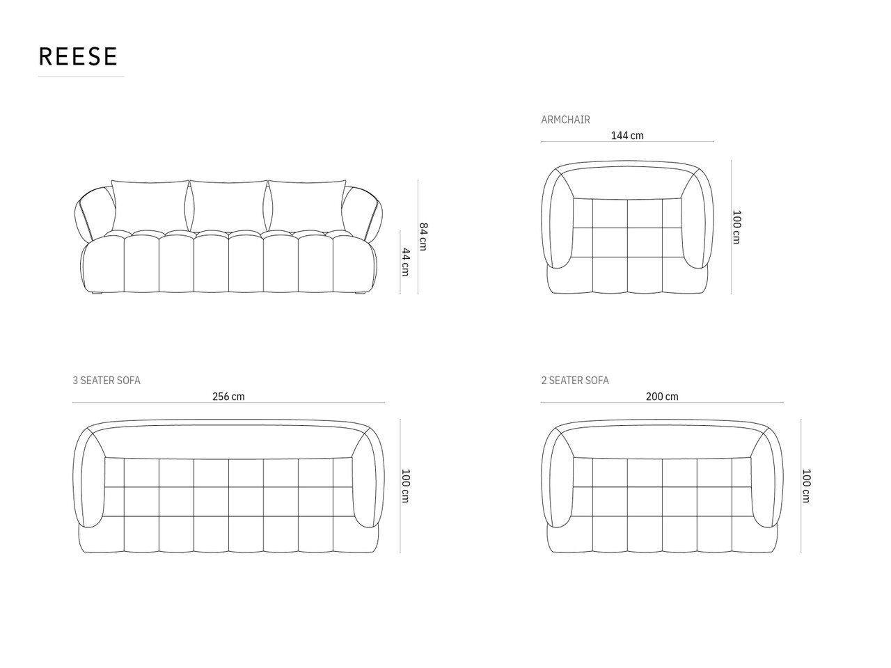 Canapea 2 locuri, Reese-192, Micadoni Home, 200x100x84 cm, catifea structurata, albastru inchis