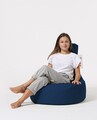 Fotoliu puf, Bean Bag, Ferndale Lina, 70 x 80 cm, poliester impermeabil, albastru inchis