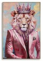 Tablou decorativ King-A, Mauro Ferretti, 82x122 cm, metal/lemn de brad/canvas, multicolor