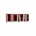 Raft pentru perete, Homitis, Love - White, Claret Red, 19.5x121x39 cm