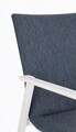 Scaun de gradina Odeon, Bizzotto, 55.5 x 60 x 83 cm, aluminiu/textilena/ofelin, alb/denim