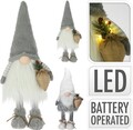 Decoratiune luminoasa Boy Gnome w hat white, 26x26x65 cm, plus, gri/alb