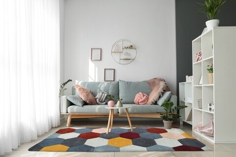 Poza Covor Homeycomb Bedora, 160x230 cm, 100% lana, multicolor, finisat manual