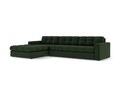 Coltar stanga 4 locuri, Justin, Micadoni Home, BL, 236x160x72 cm, poliester, verde inchis