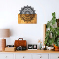 Decoratiune de perete, Mandala 4, 50% lemn/50% metal , Dimensiune: 59 x 58 x 3 cm, Negru