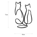 Decoratiune de perete, Couple Cat Love, Metal, Dimensiune: 72 x 0,15 x 48 cm, Negru