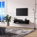 Comoda TV, Minima, Lucio, 120x30x30 cm, Negru