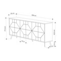 Consola, Decortie, Dune 183, 184x77.4x35 cm, Alb