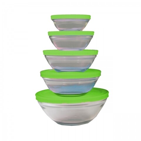 Set 5 caserole de sticla Jocca Green Lid