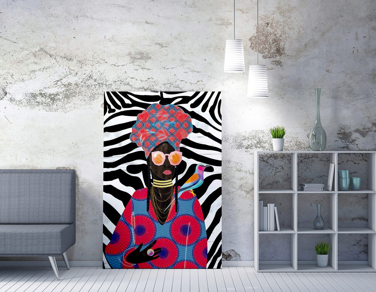 Tablou decorativ, WY208 (50 x 70), 50% bumbac / 50% poliester, Canvas imprimat, Multicolor