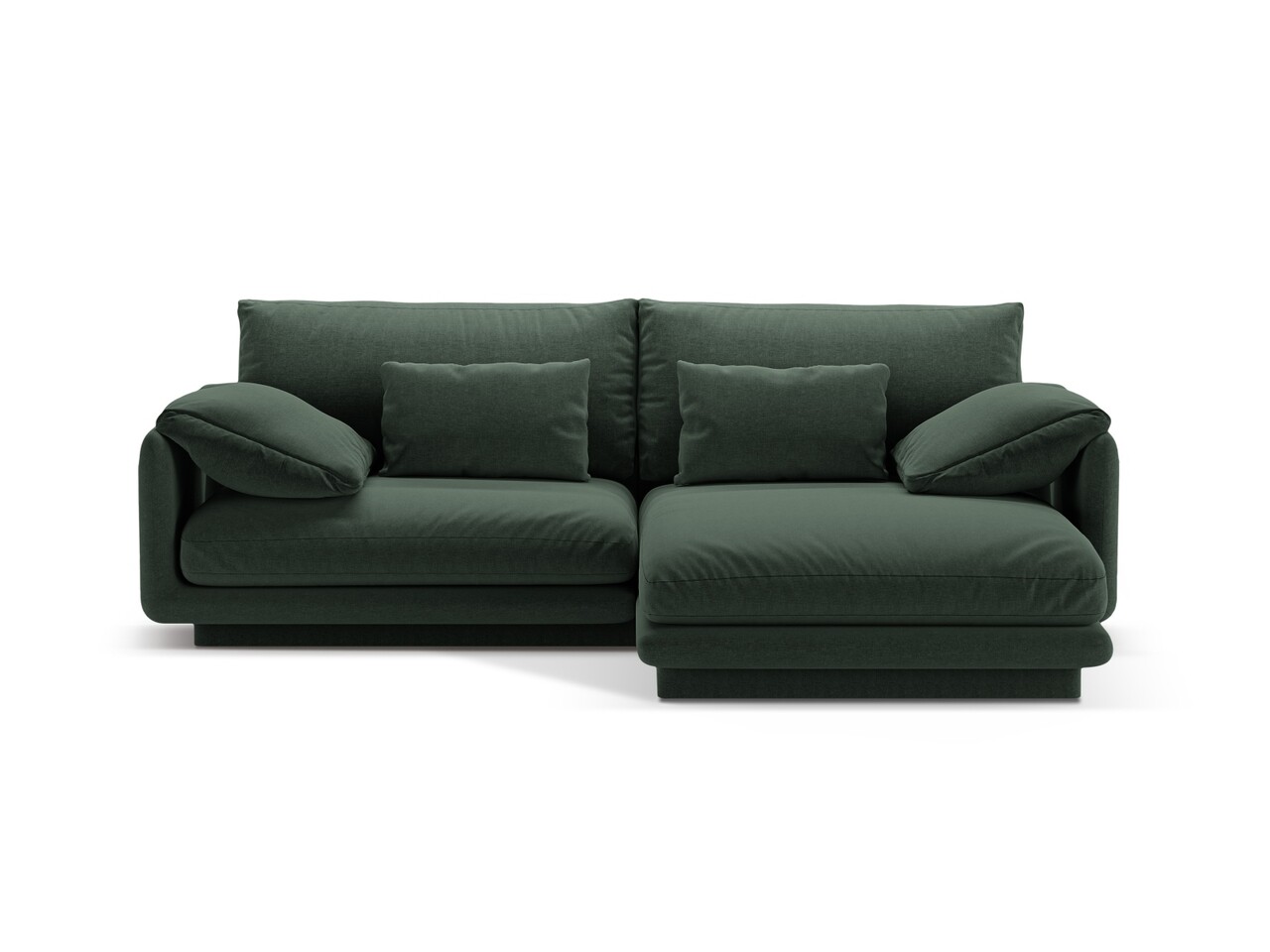 Coltar dreapta 3 locuri, Torino-211, Micadoni Home, 220x170x83 cm, tesatura structurata chenille, verde muschi